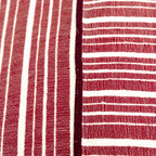 20" Red and Ivory Striped Cotton Throw Pillow