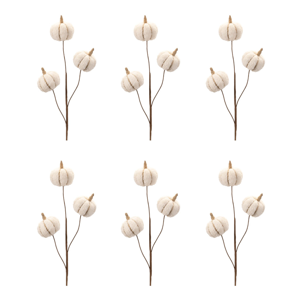 Six Cream Cream Fall Mini Pumpkins Wreath Sprays