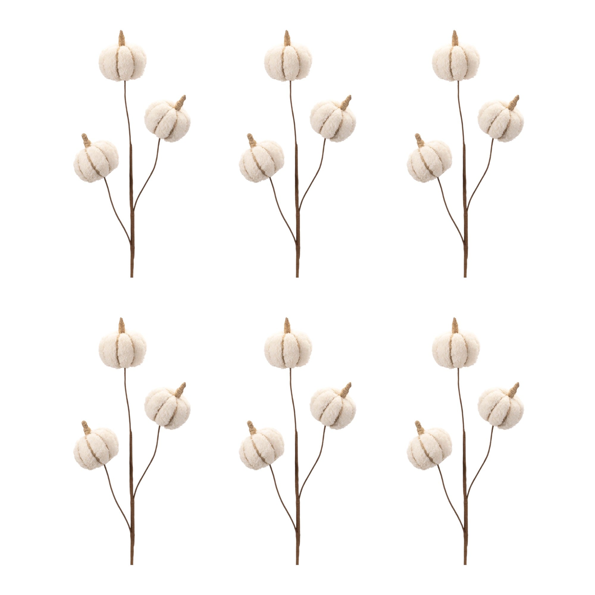 Six Cream Cream Fall Mini Pumpkins Wreath Sprays