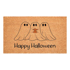 17" X 29" Natural And Brown Halloween Halloween Happy Halloween Outdoor Coir Door Mat